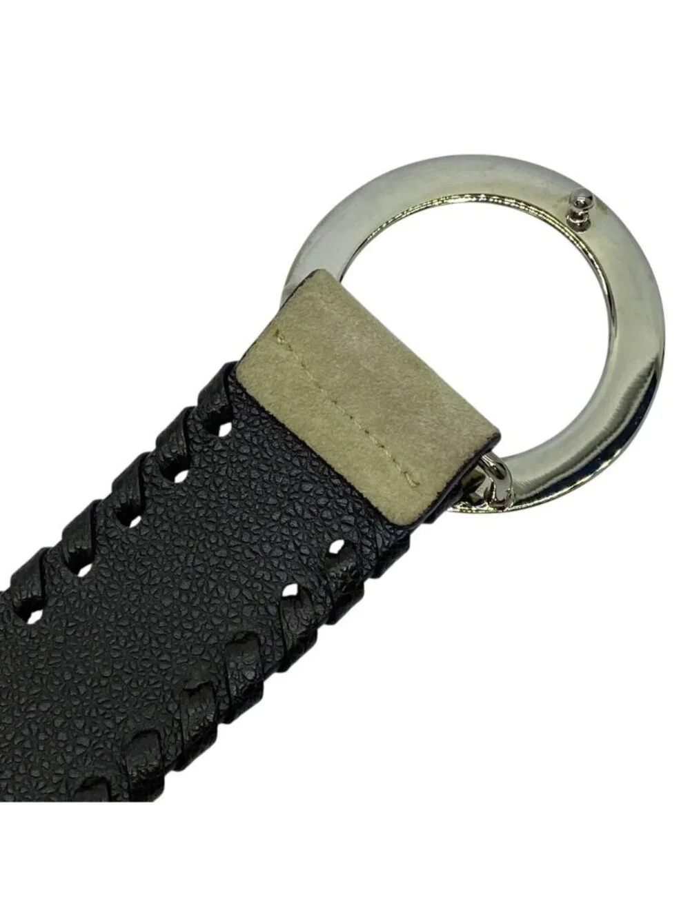 Bvlgari B-zero One Belt Circle Logo Buckle Braided Leather Suede Beige Brown